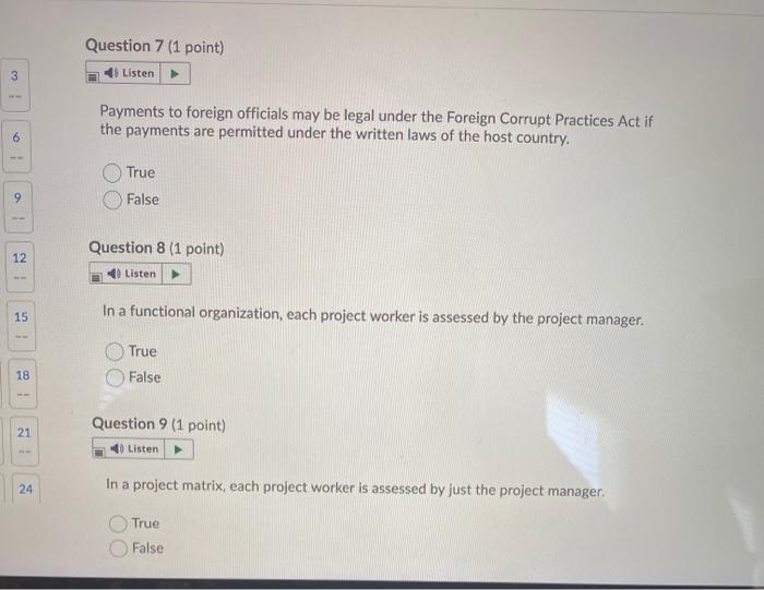 Question 7 (1 point) 4 Listen 3 Payments to