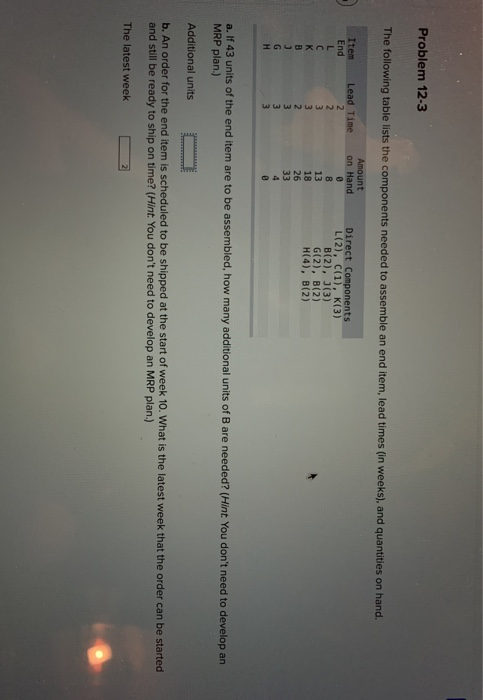 I only need the answer to part A please Problem