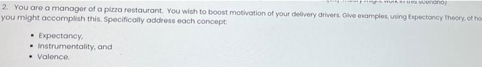 Ikus scenario 2. You are a manager of a pizza
