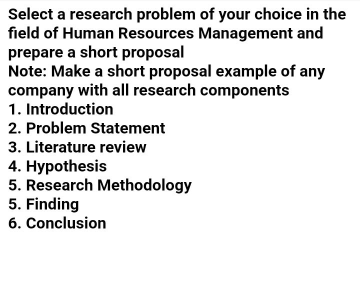 select an HRM related problem and make research