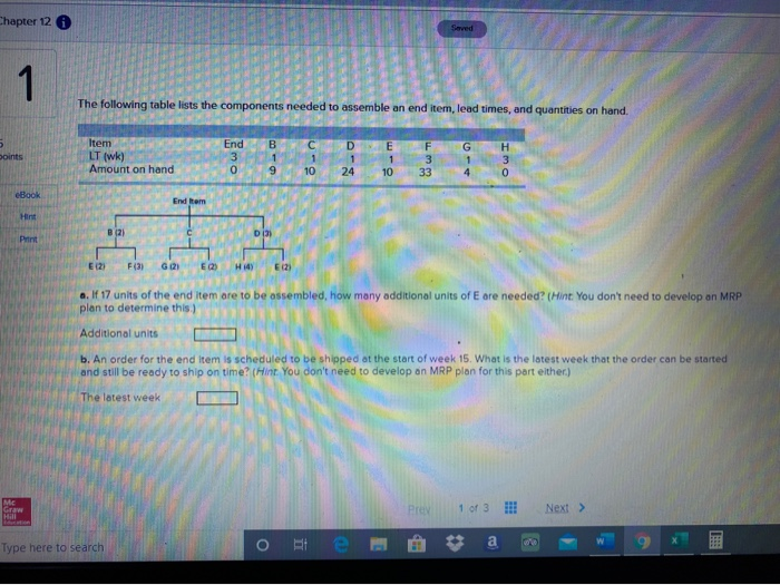 TE Chapter 12 The following table lists 8
