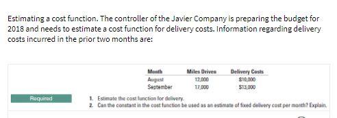 Estimating a cost function. The controller of the