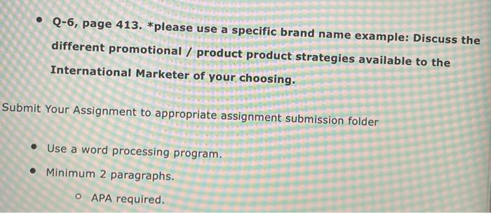 Q-6, page 413. *please use a specific brand name