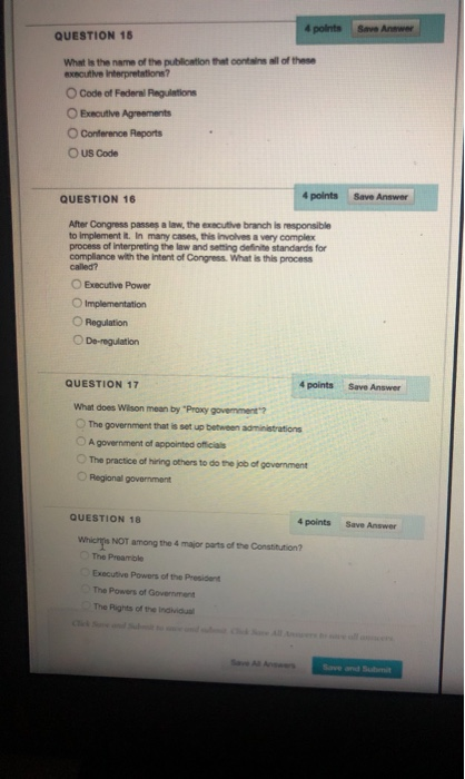 4 points Save Answer QUESTION 16 What is the name