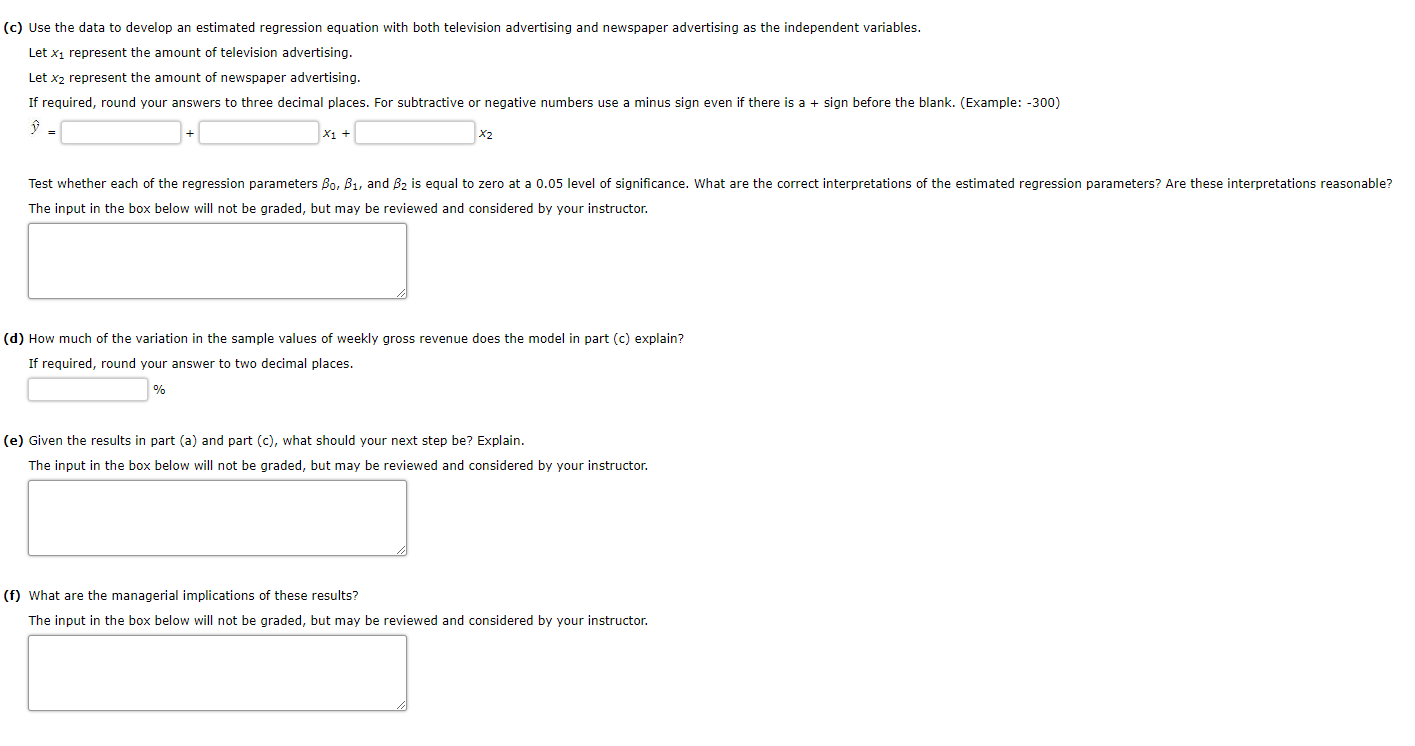 (a) Use the data to develop an estimated