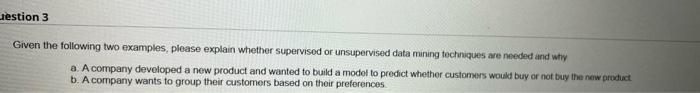 estion 3 Given the following two examples, please