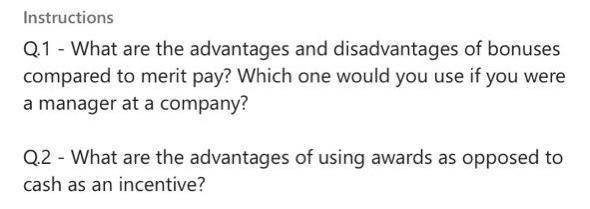 ANSWER BOTH PLEASE Instructions Q.1 - What are