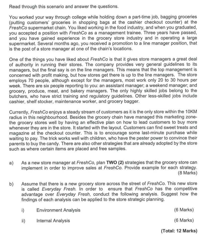 I don't understand Read through this scenario and