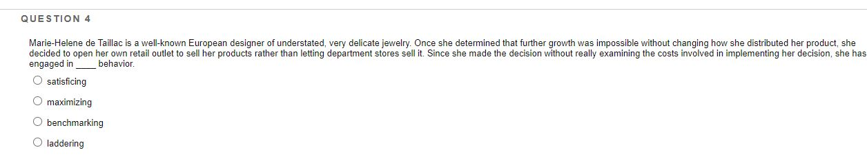 QUESTION 4 Marie-Helene de Taillac is a