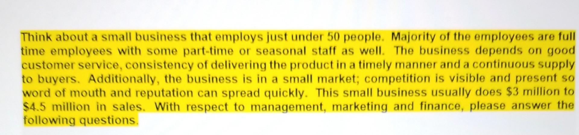 Identify the type of business you will discuss.