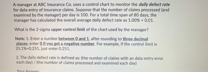 A manager at ABC Insurance Co. uses a control