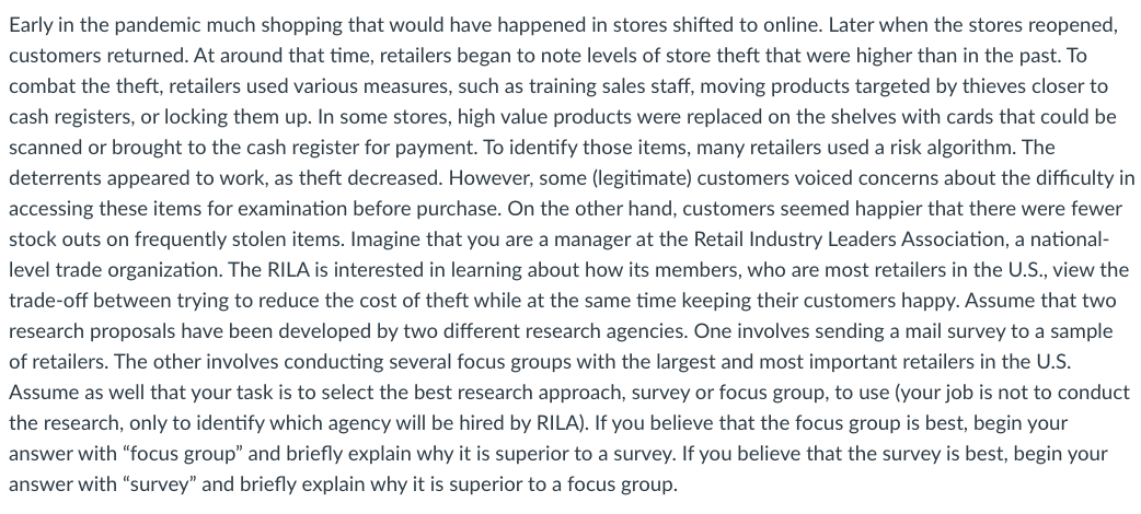 Early in the pandemic much shopping that would