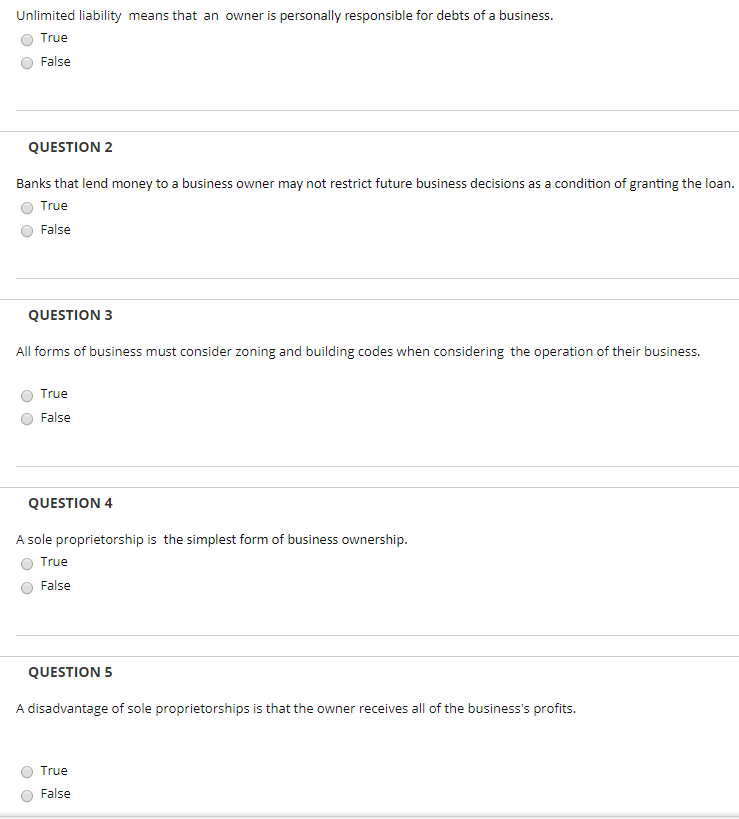 Unlimited liability means that an owner is