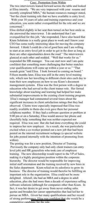 plz read the case carefully and make a criteria