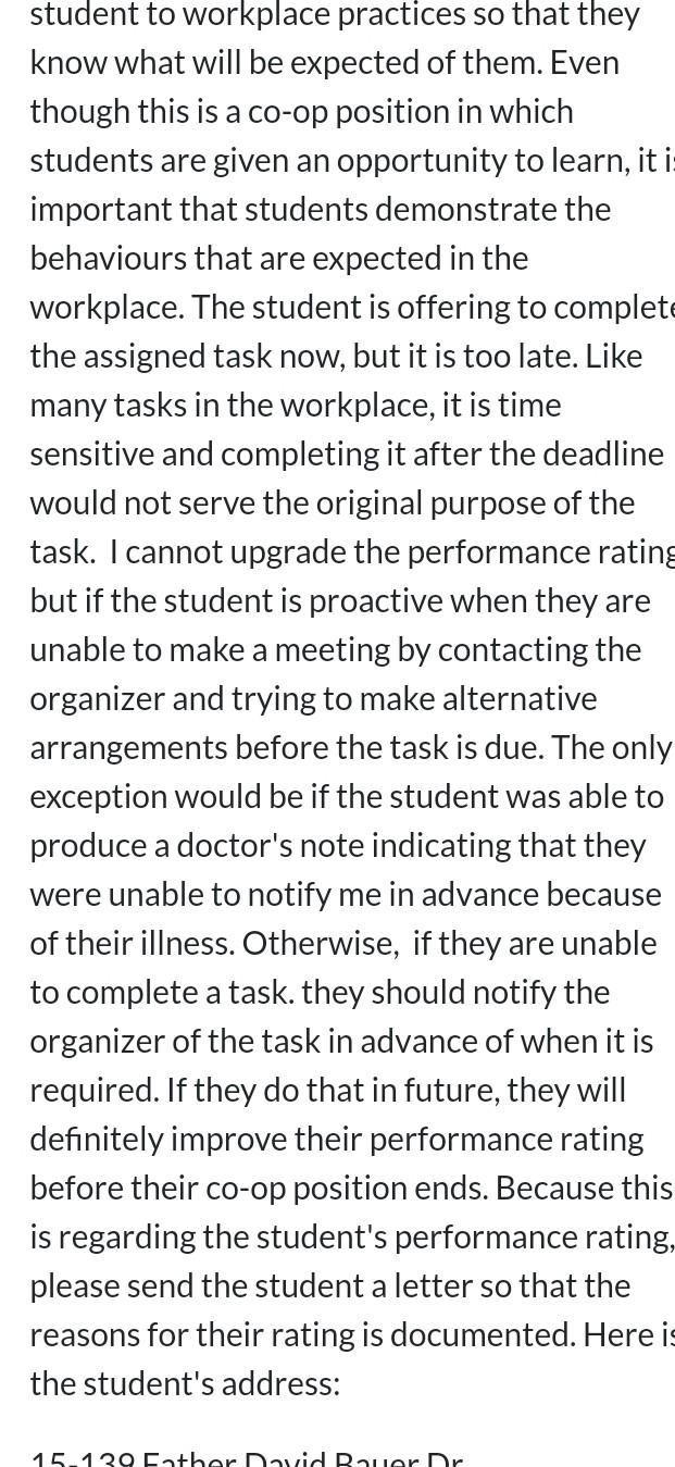 by using indirect strategy Your Co-op Supervisor