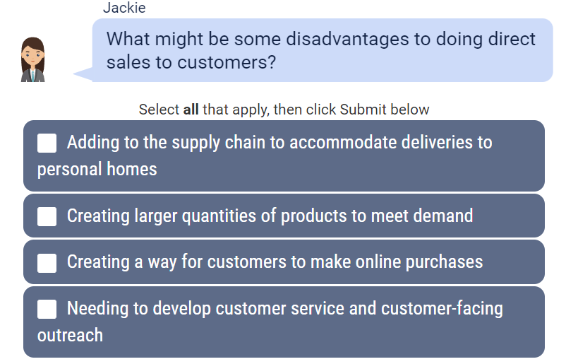 Jackie What might be some disadvantages to doing