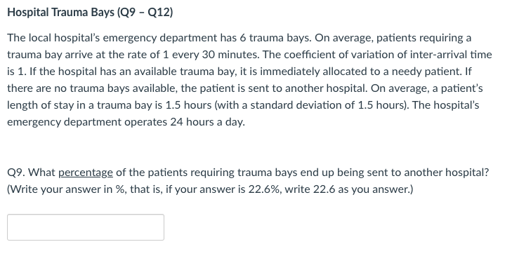 Hospital Trauma Bays (Q9 - Q12) The local