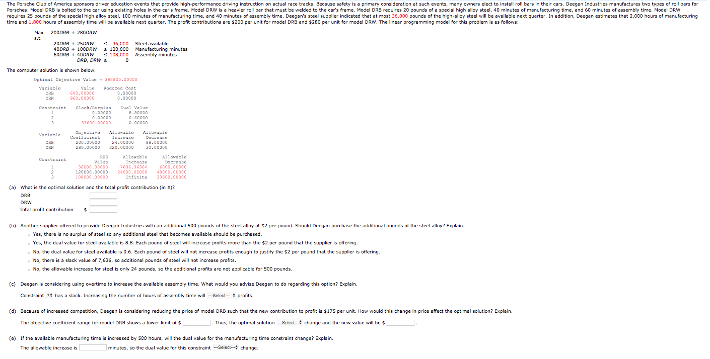 The Porsche Club of America sponsors driver