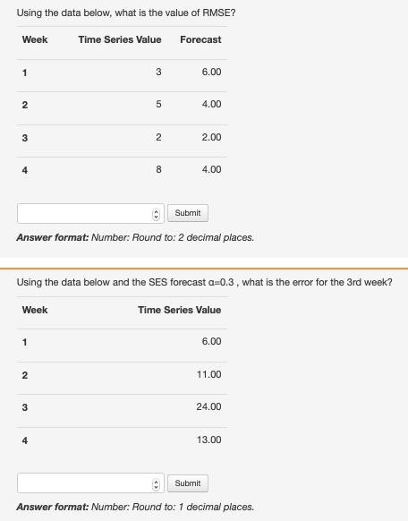 Using the data below, what is the value of MSE?