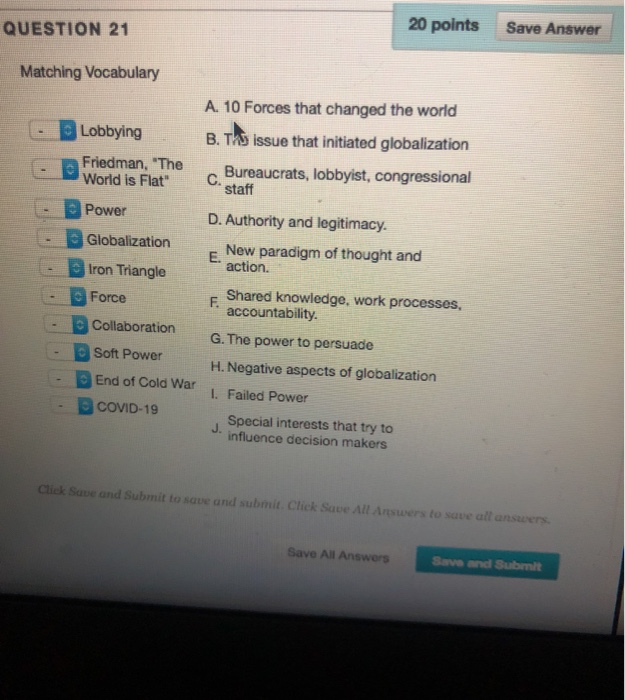 QUESTION 21 20 points Save Answer - staff