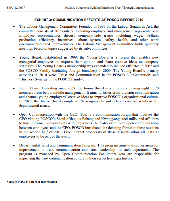 Please read the attached case study (POSCO's