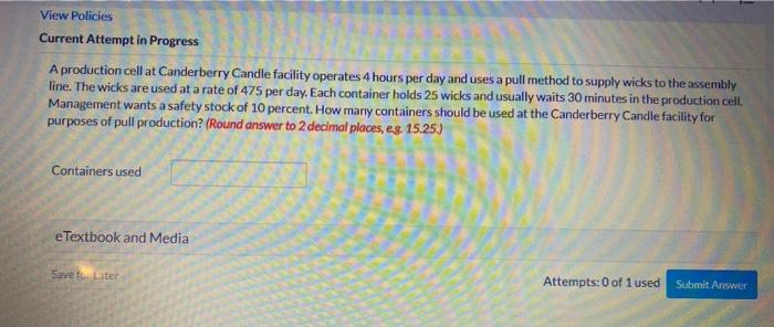 View Policies Current Attempt in Progress A