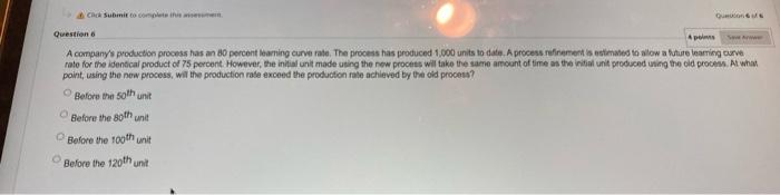 point, using the new process, will the production