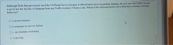 Although Beth Ann previously used the US Postal