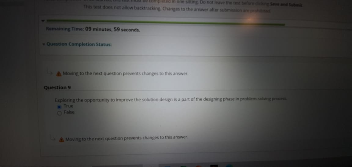 De completed in one sitting. Do not leave the