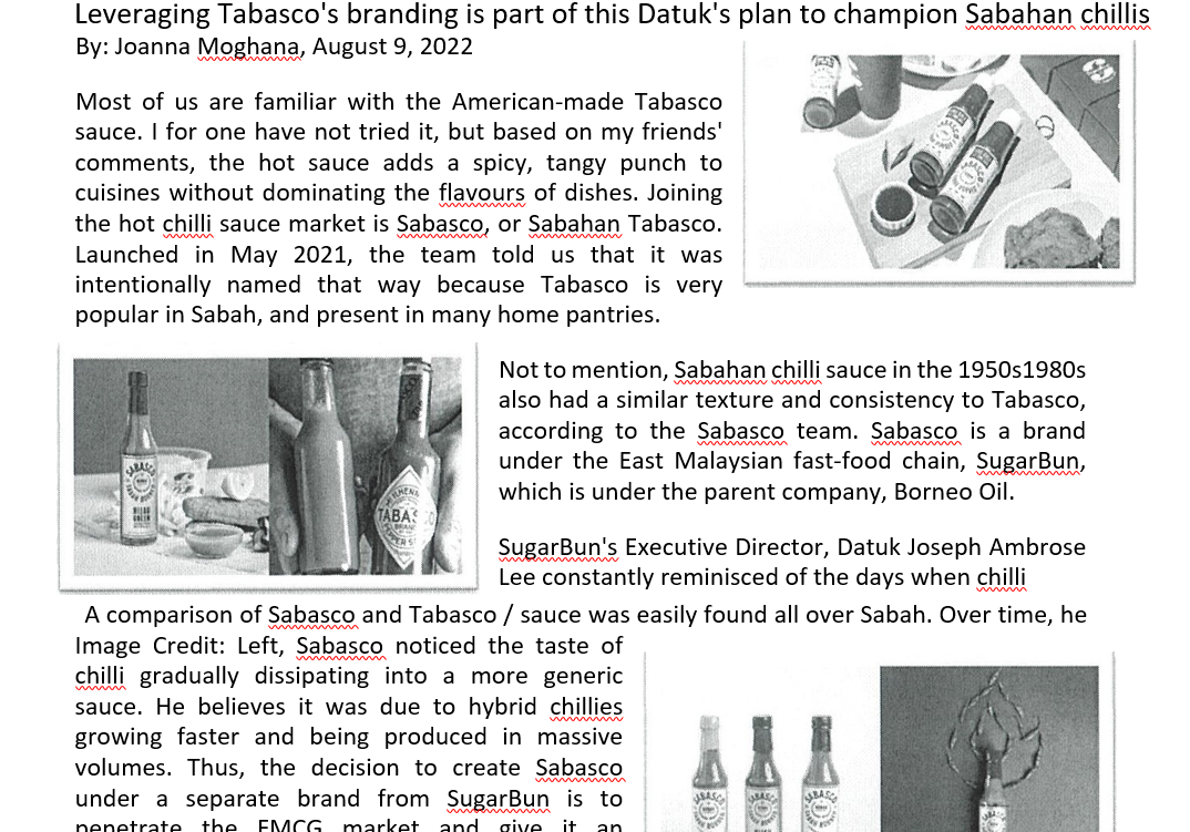 Build an Ansoff Matrix for Sabasco by SugarBun.