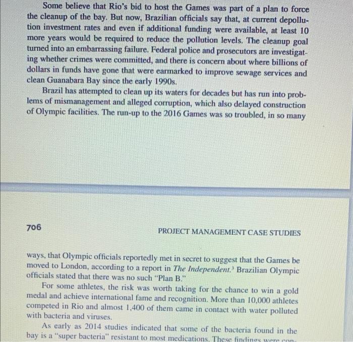 case study- project management Olympics (D):