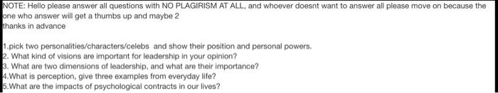 NOTE: Hello please answer all questions with NO