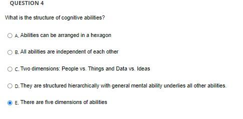 What is the structure of cognitive abilities? A.