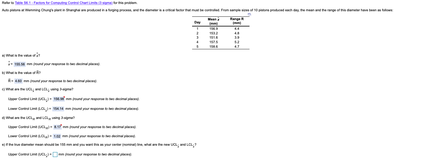 question e pls Refer to Table 56.1 - Factors for