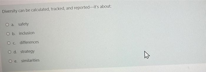 Diversity can be calculated, tracked, and