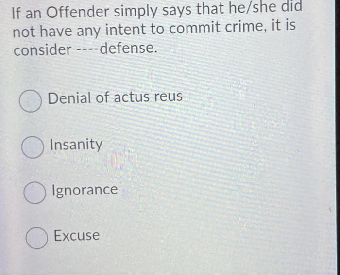 Question 75 (1 point) Less than ---% offenders