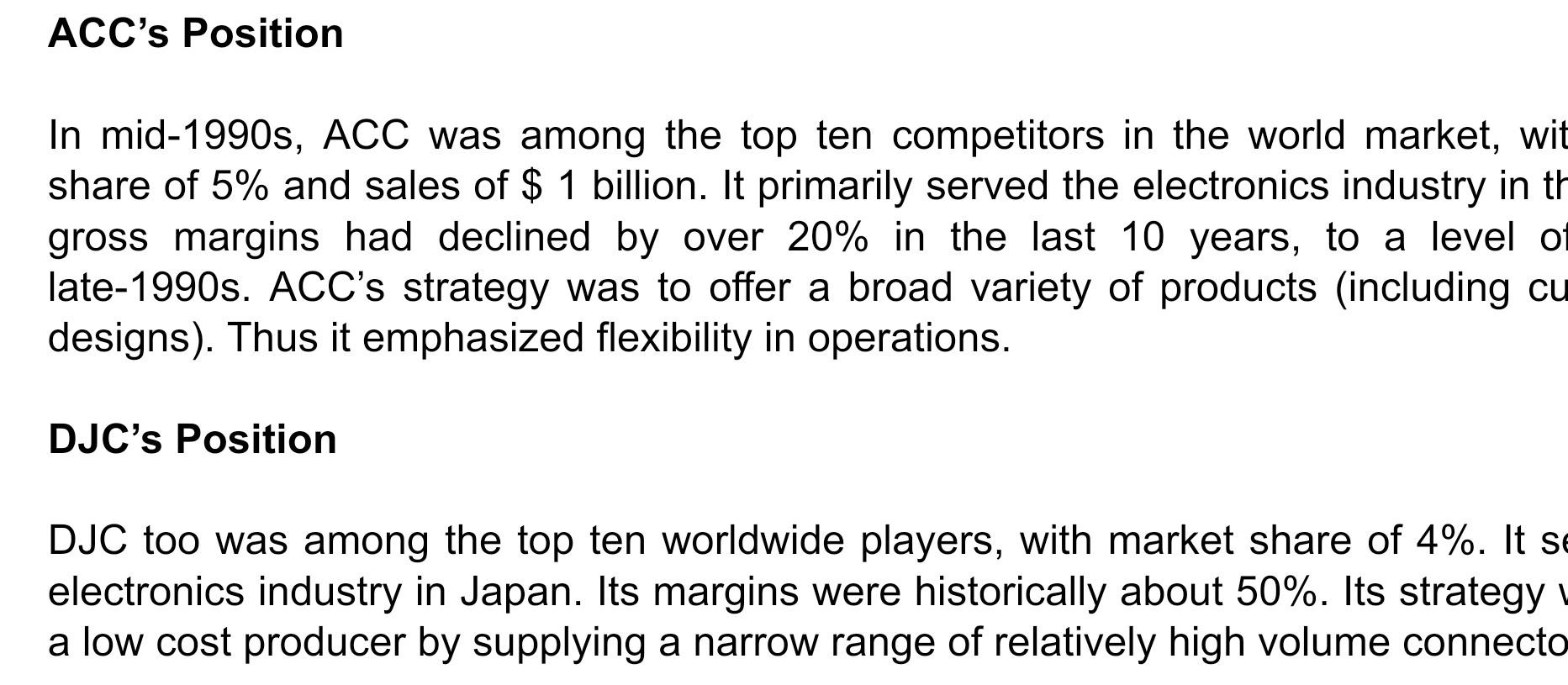 ACC v/s DJC1* Connector Company (ACC) and DJC