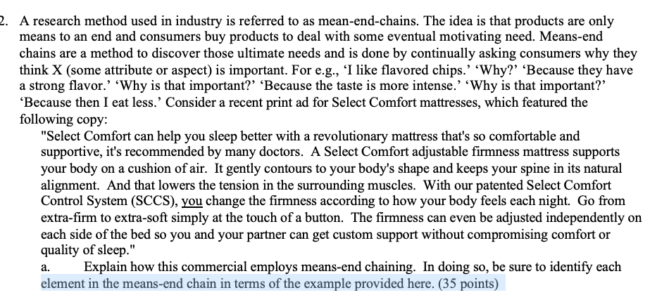 b. Assume the company that markets the Select