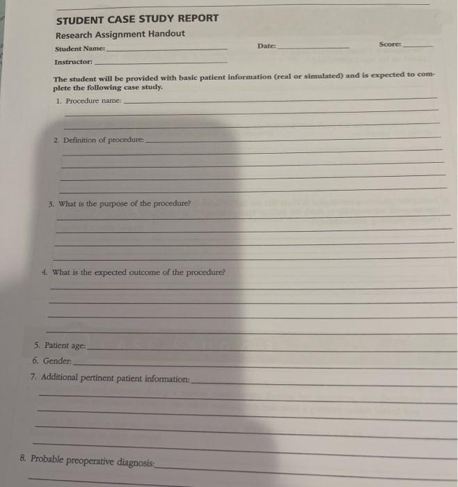 STUDENT CASE STUDY REPORT Research Assignment