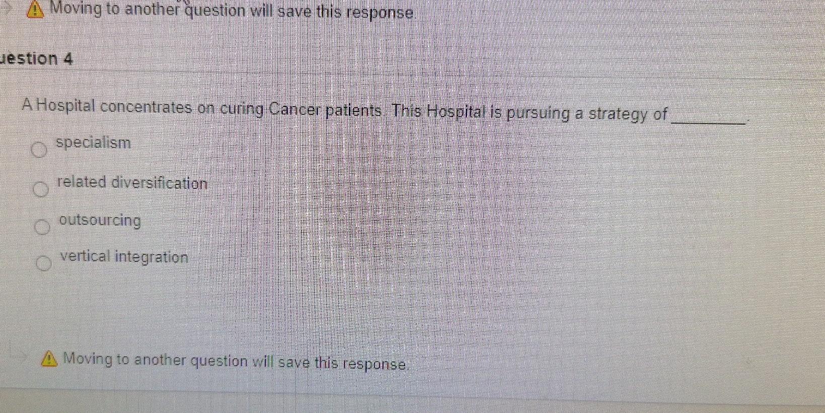 Moving to another question will save this