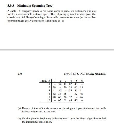 5.9.3 Minimum Spanning Tree A cable TV company