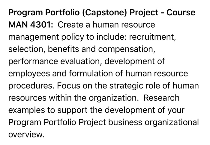 Program Portfolio (Capstone) Project - Course MAN