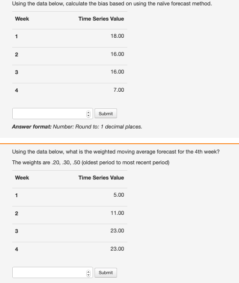 Based on the data below for chocolate demand per