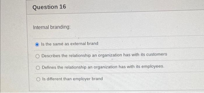 Internal branding: Is the same as external brand