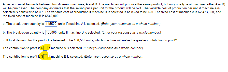 A decision must be made between two different