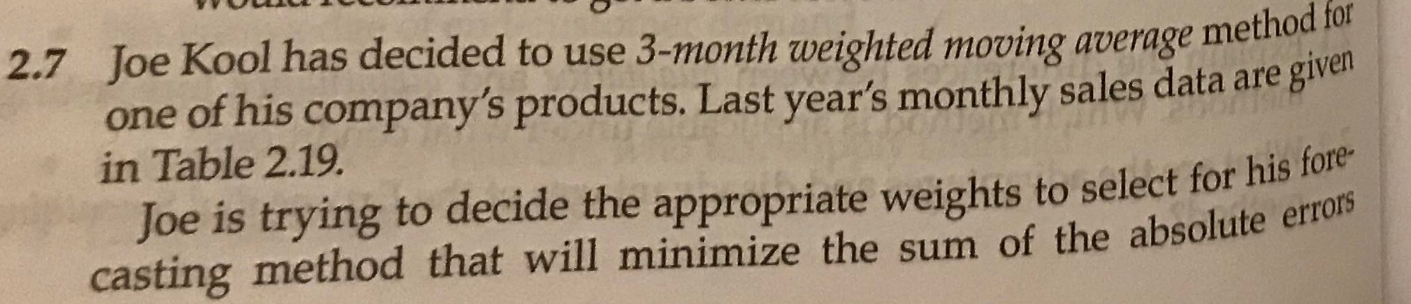 solve it manually without any software, 2.7 Joe