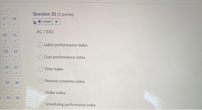 Question 35 (2 points) 17 18 Listen AC / EAC 20