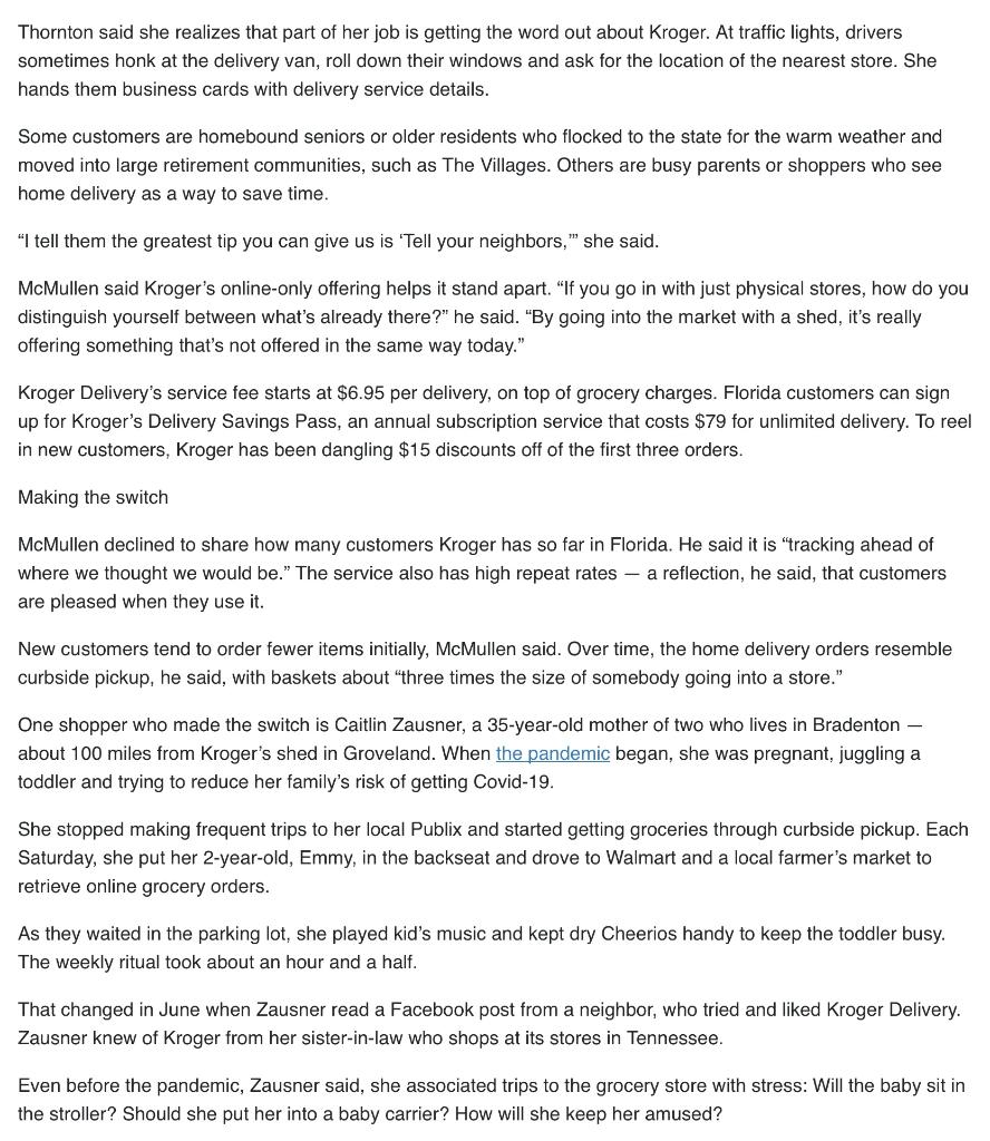 CASE STUDY 2: PUBLIX VS KROGER Instructions: 1.