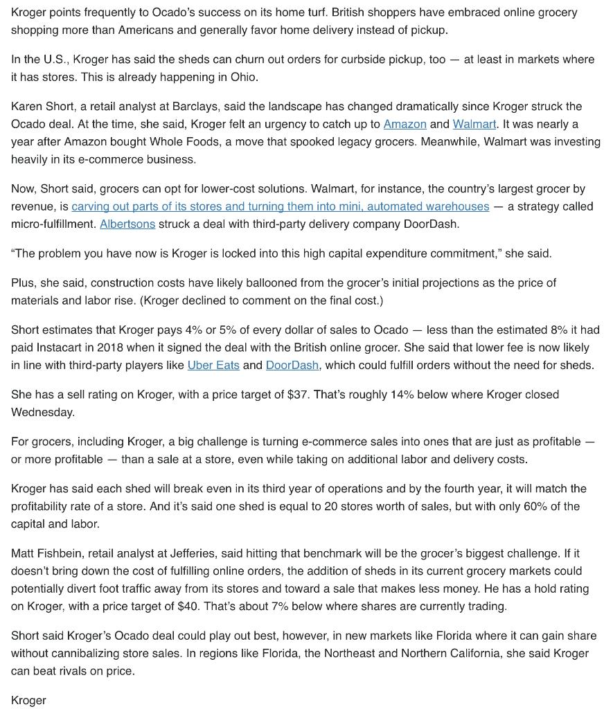 CASE STUDY 2: PUBLIX VS KROGER Instructions: 1.