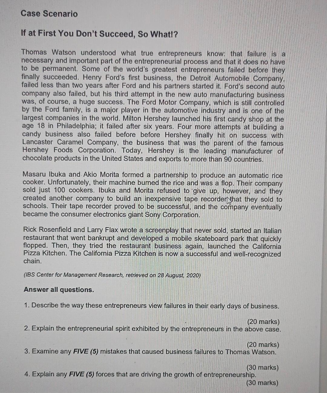 If at First You Dont Succeed, So What!? Thomas